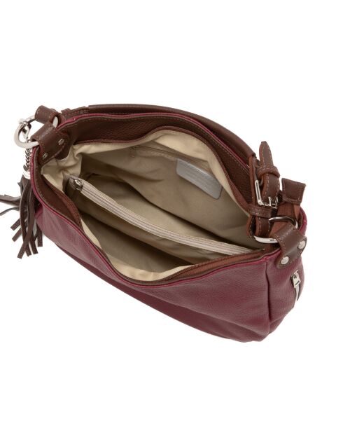 Borsa Garga prugna + moka in pelle - 36x26x10cm