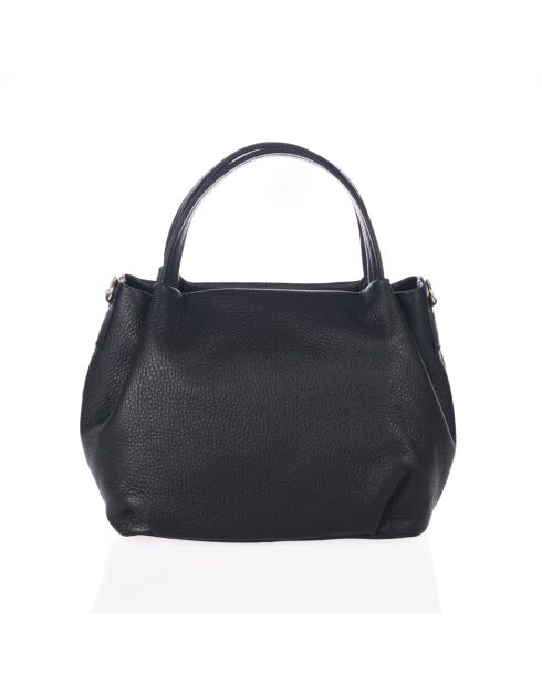 Sac en cuir Taro noir - 28x25x18cm