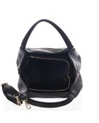 Sac en cuir Taro noir - 28x25x18cm