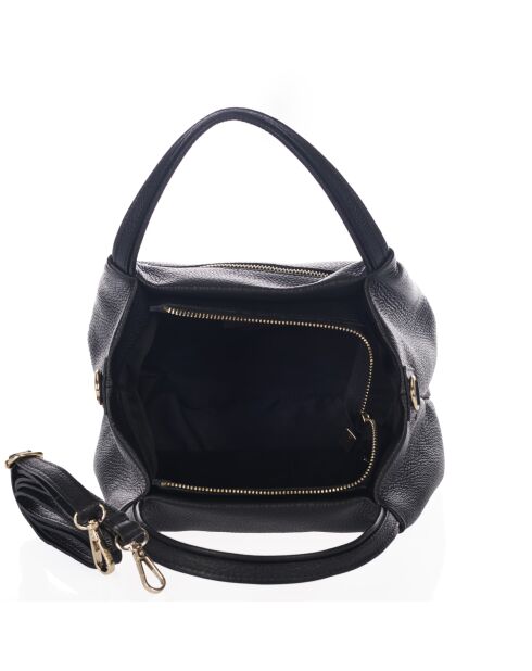 Sac en cuir Taro noir - 28x25x18cm