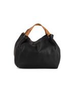 Sac en cuir Sassari noir + cuoio - 33x28x16cm