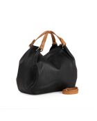 Sac en cuir Sassari noir + cuoio - 33x28x16cm