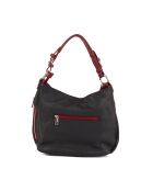 Sac en cuir Garga noir et rouge - 36x26x10cm