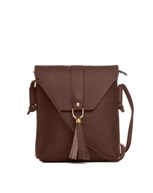Schultertasche Olona aus Mokkaleder - 23x23x6cm