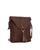 Schultertasche Olona aus Mokkaleder - 23x23x6cm
