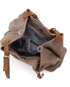 Sac en cuir Fosdinovo taupe foncé - 37x45x15cm