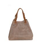 Sac en cuir Fosdinovo taupe foncé - 37x45x15cm