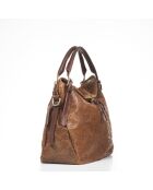 Sac cabas en cuir Cortona brun - 40x36x16cm
