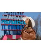 Sac cabas en cuir Cortona brun - 40x36x16cm