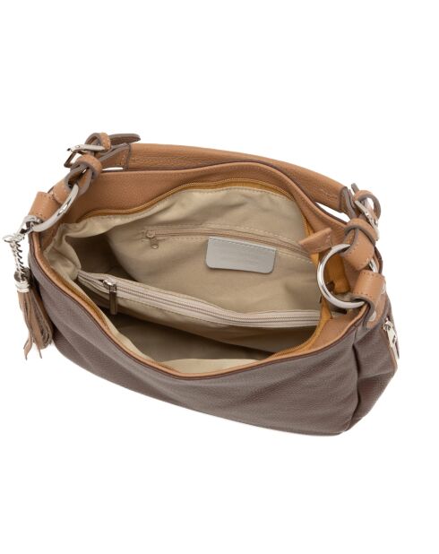 Sac en cuir Garga mocha+bronzé - 36x26x10cm
