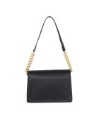 Desenigo Schultertasche aus schwarzem Leder - 22,5 x 17 x 10 cm