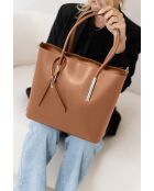 Sac en cuir Mallero cognac - 32x30x12cm