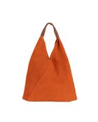 Mirtillo Tasche aus orangefarbenem Veloursleder - 34x39x8cm