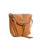 Borsa a tracolla Cetona in pelle cognac - 24x18x4cm