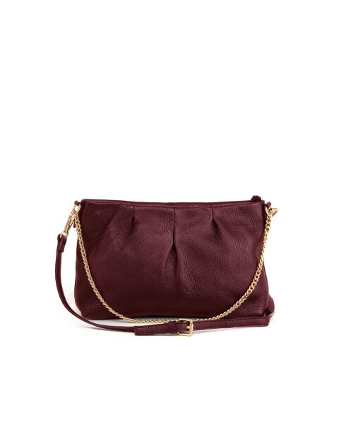 Bordeauxrote Schultertasche Corato aus Leder - 28x19x6cm