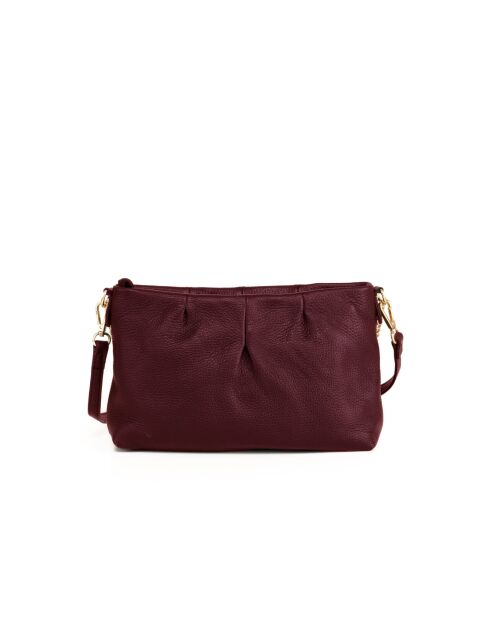 Bordeauxrote Schultertasche Corato aus Leder - 28x19x6cm