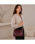 Bordeauxrote Schultertasche Corato aus Leder - 28x19x6cm