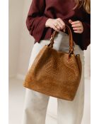 Sac en cuir Sarzana cognac laminé - 37x45x15cm