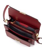 Schultertasche Carbonara aus rotem Leder - 23x17x10cm