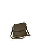 Montepulciano olijfkleurige leren schoudertas - 36x23x10cm