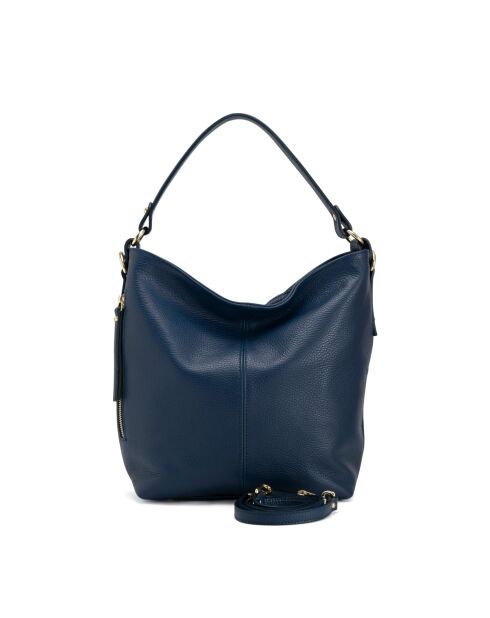 Carrara blauwe leren tas - 36x28x12cm