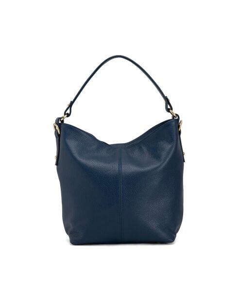 Carrara blauwe leren tas - 36x28x12cm