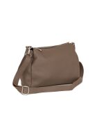 Sac bandoulière en cuir Melfi taupe - 26x19x9cm