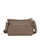 Sac bandoulière en cuir Melfi taupe - 26x19x9cm