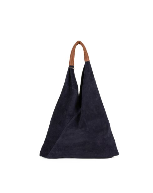 Mirtillo Tasche aus marineblauem Veloursleder - 34x39x8cm
