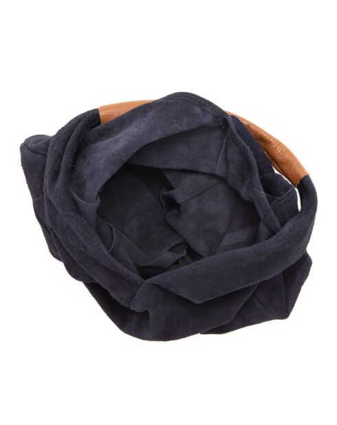 Mirtillo Tasche aus marineblauem Veloursleder - 34x39x8cm