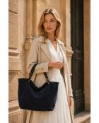 Sac en cuir Gimignano bleu foncé - 45x50x20cm