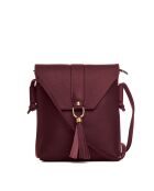 Schultertasche Olona Border aus Leder - 23x23x6cm