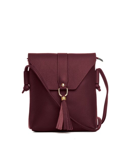Schultertasche Olona Border aus Leder - 23x23x6cm