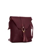 Schultertasche Olona Border aus Leder - 23x23x6cm