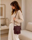 Schultertasche Olona Border aus Leder - 23x23x6cm