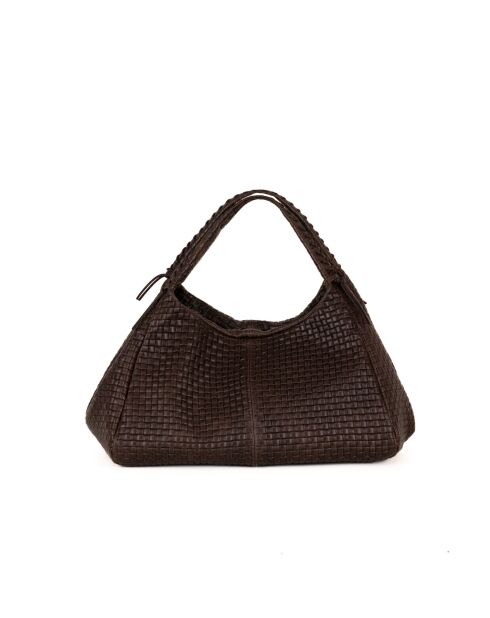 Sac en cuir Pitigliano brun foncé - 41x34x30cm