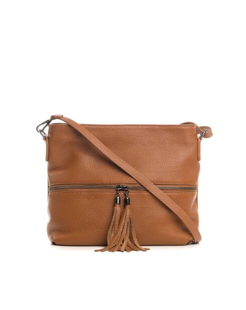 Montepulciano Schultertasche aus Leder Cognac Winter - 36x23x10cm