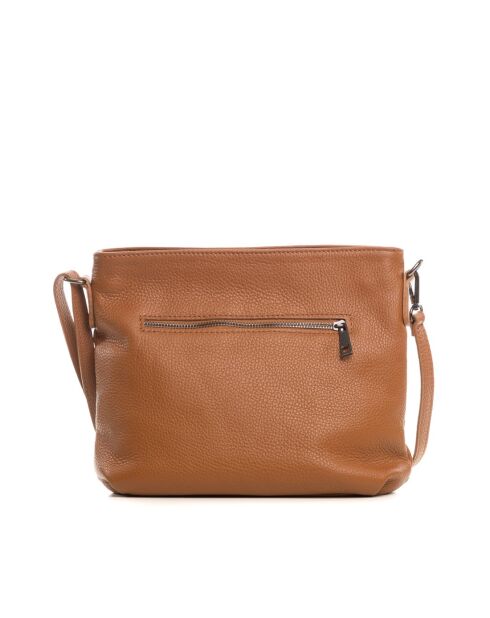 Sac bandoulière en cuir Montepulciano cognac hiver - 36x23x10cm