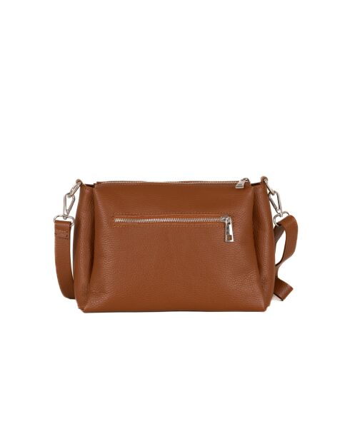 Sac bandoulière en cuir Melfi Cognac - 26x19x9cm