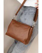 Sac bandoulière en cuir Melfi Cognac - 26x19x9cm