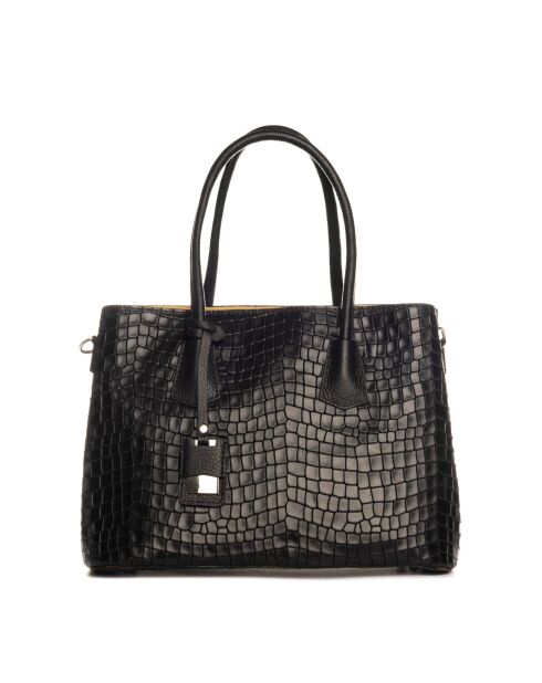 Sac en cuir Allia noir - 40x33x16cm