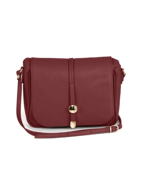 Borsa Monte Avella in pelle rubino - 25x23x7cm