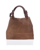 Sac en cuir Fosdinovo cognac hiver - 37x45x15cm