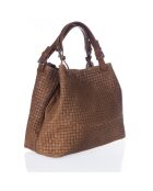 Sac en cuir Fosdinovo cognac hiver - 37x45x15cm