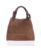 Sac en cuir Fosdinovo cognac hiver - 37x45x15cm