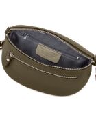 Burano olijfkleurige leren schoudertas - 30x19x2cm