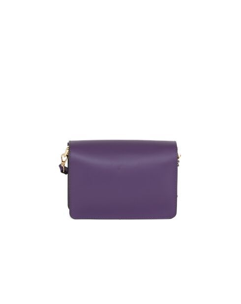 Violette Schultertasche aus Carbonara-Leder - 23x17x10cm