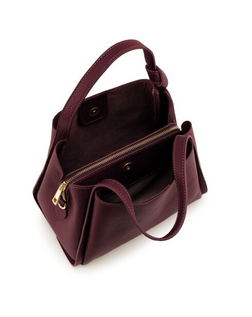 Sac en cuir Ortiano bordeaux - 24x18x14cm