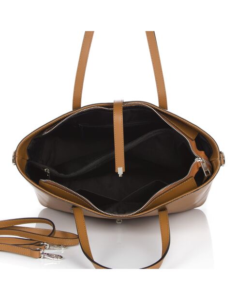 Sac en cuir Parma cognac - 40x27x14cm
