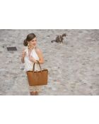 Sac en cuir Parma cognac - 40x27x14cm